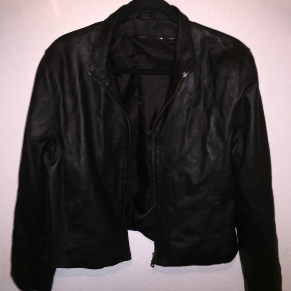 Black leather jacket